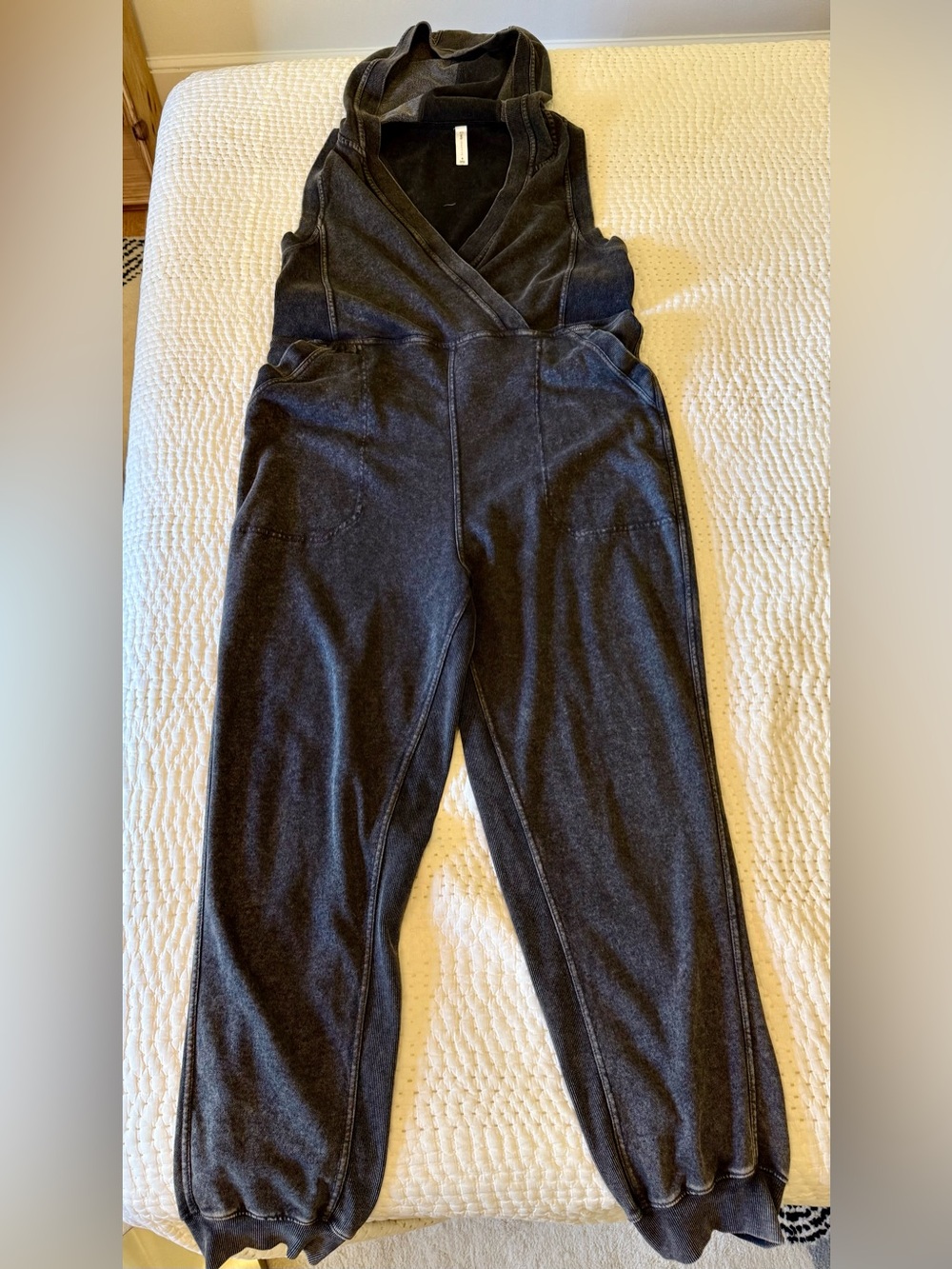 Daily Practice by Anthropologie Hooded Sleeveless Jogger Jumpsuit Charcoal M